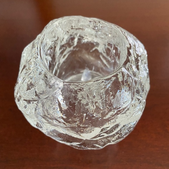 Kosta Boda Other - Kosta Boda SNOWBALL 3” Votive Candleholder Crystal Clear Ice Glass FLAW